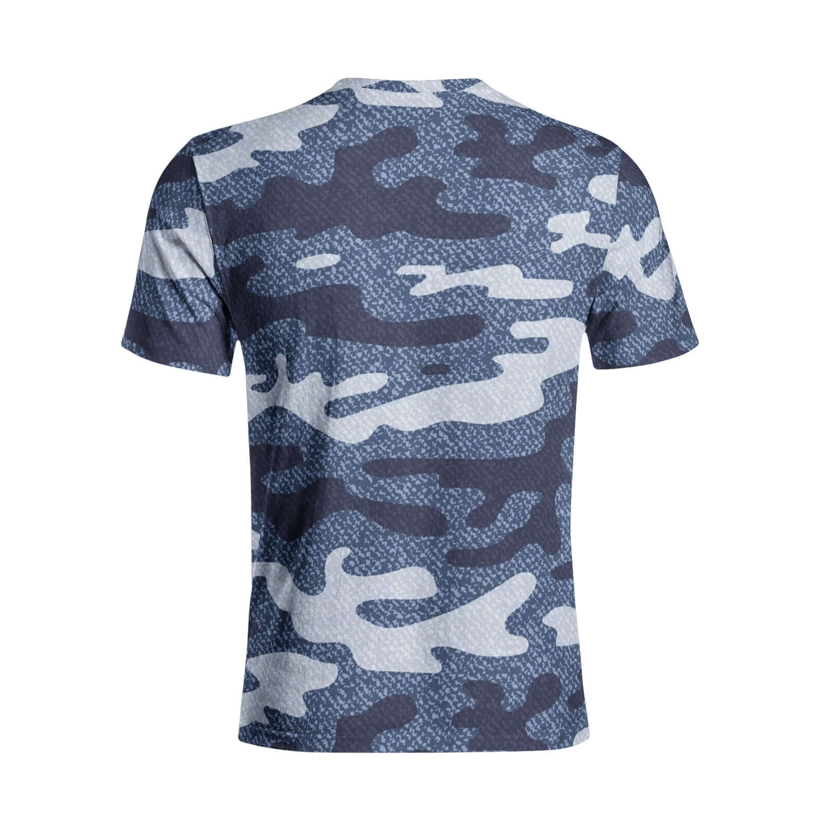 Cotton T-shirt | Blue and White Camouflage Jeans Pattern Camo Colors