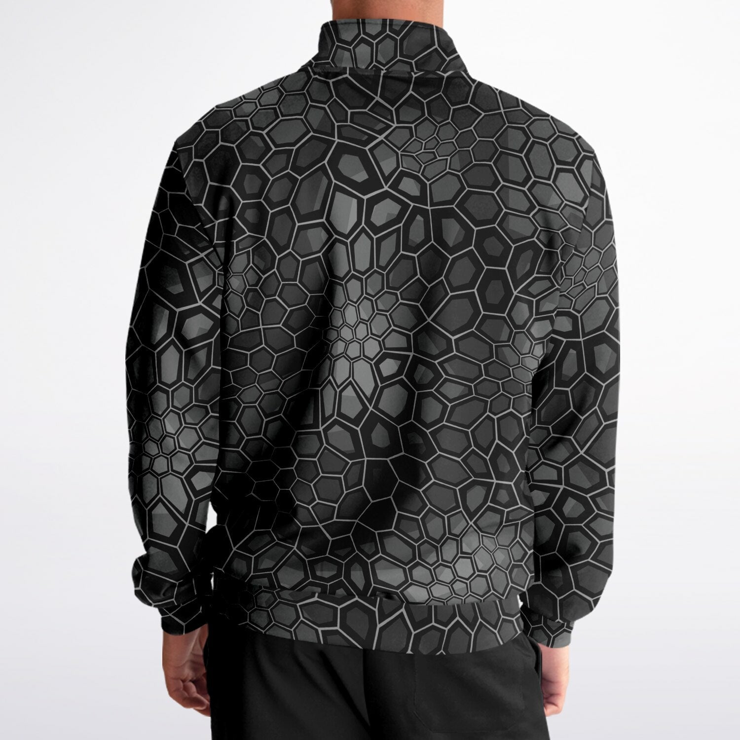 Black Track Jacket | Digital Snake Print | Camo Colors