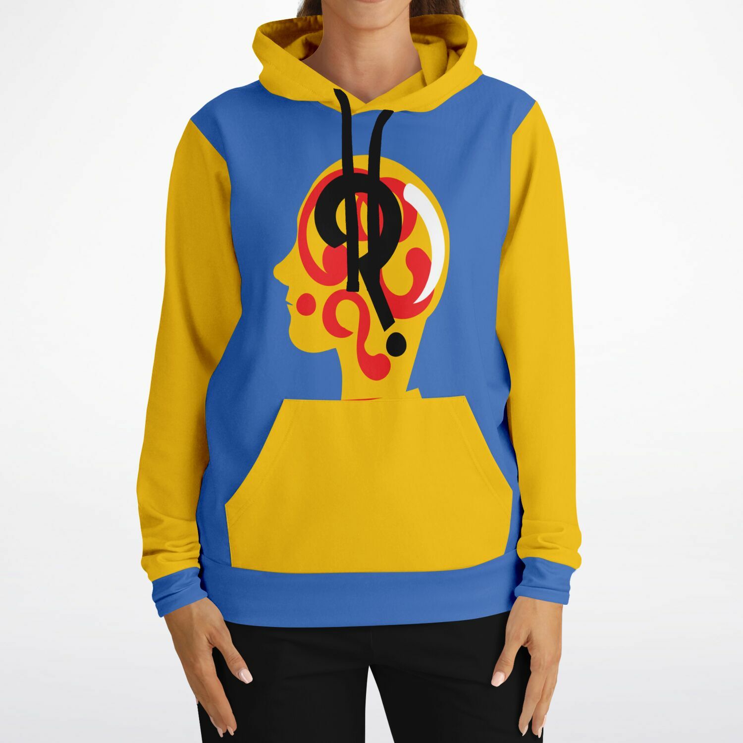 Digital Painting Hoodie in Blue and Yellow Camo Colors