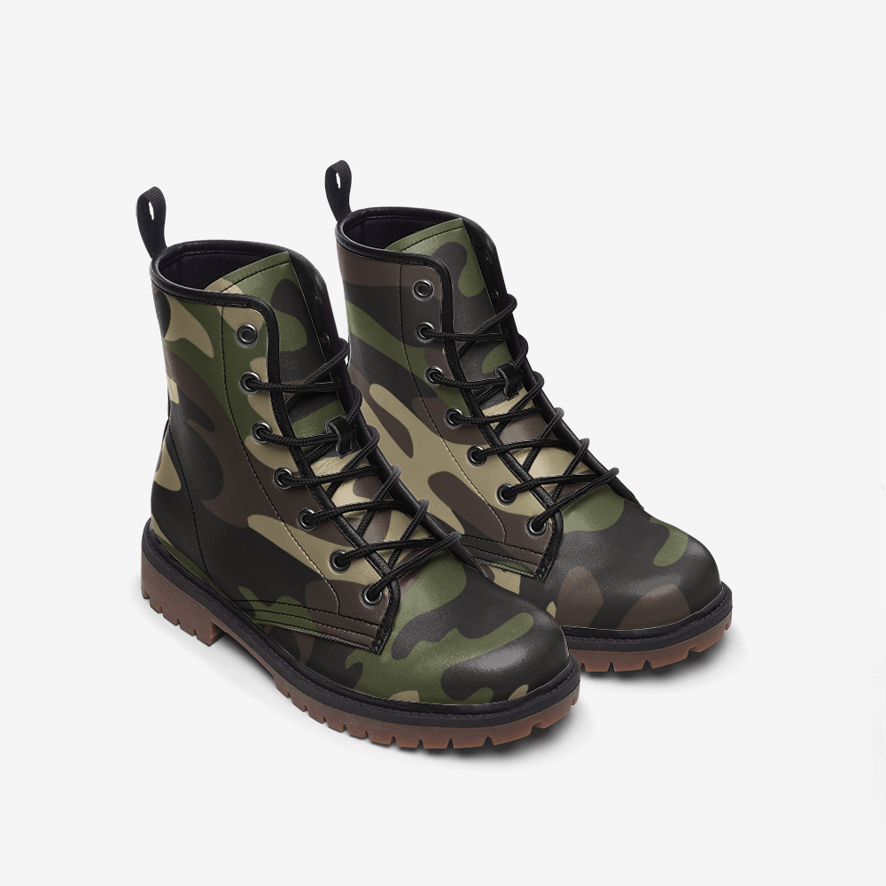 Camo Boots | Leather Camouflage in Classic Green Camo Colors