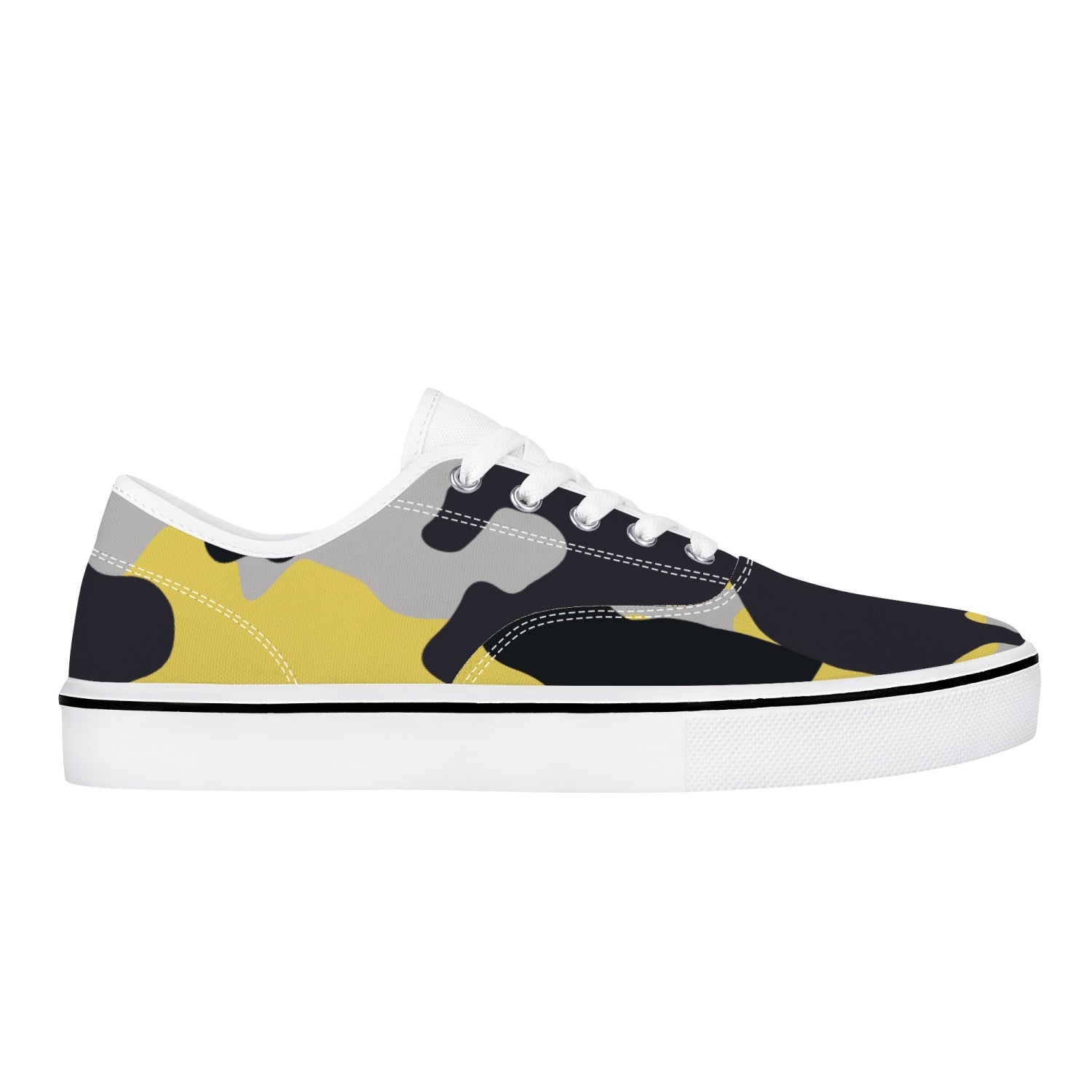 Camo Skate Shoes | Yellow, Black, and Silver Camouflage Camo Colors