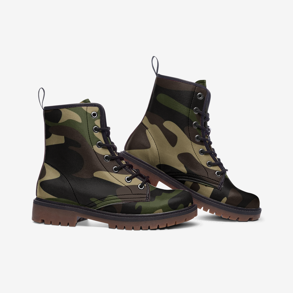 Camo Boots | Leather Camouflage in Classic Green Camo Colors