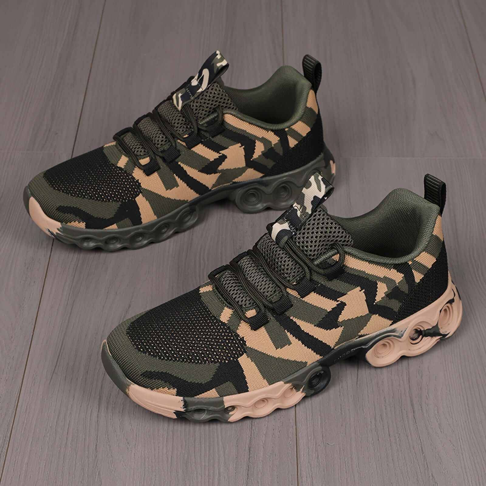 Men's Casual Camouflage Mesh Sneakers | Breathable Fabric Camo Colors