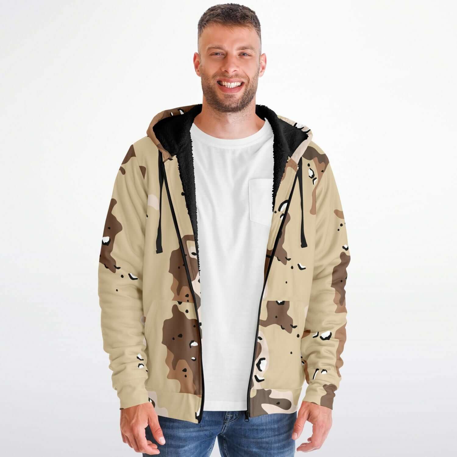 Microfleece Zip Hoodie | Marines Military Camo Print Camo Colors