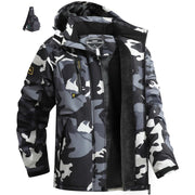 Men's Designer Ski Jacket | Warm Fleece with Detachable Hood Camo Colors