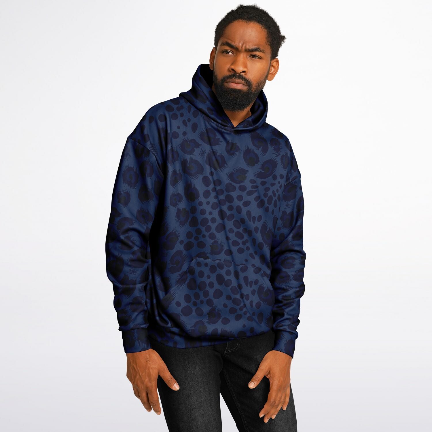 Oversized Leopard Hoodie | Deep Blue | Camo Colors