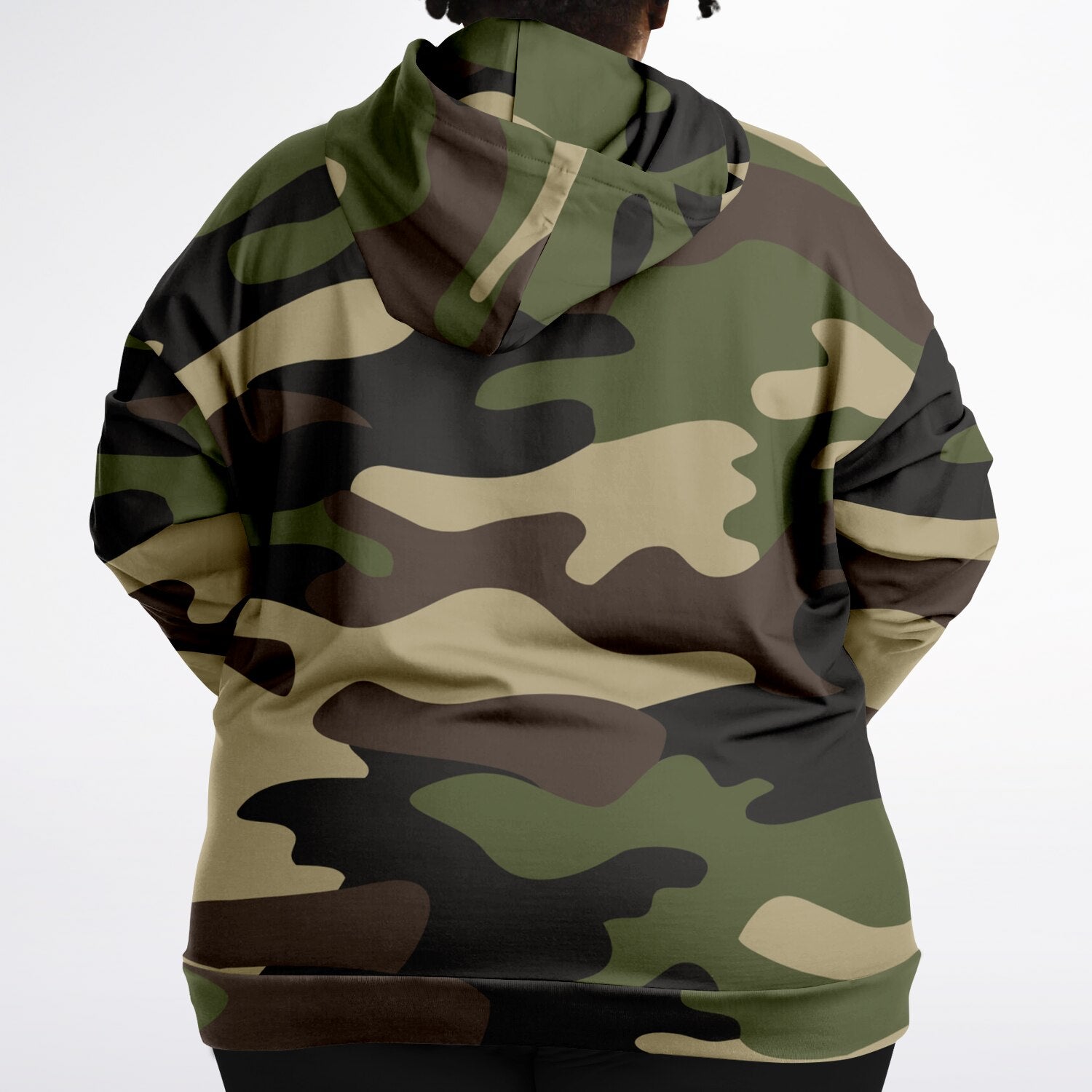 Plus-size Camo Hoodie in Classic Green Camouflage Print | Camo Colors
