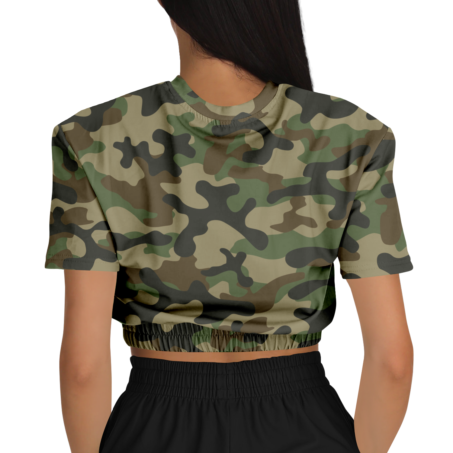 Camo Crop Top Sweatshirt | Military Brown Camo Colors