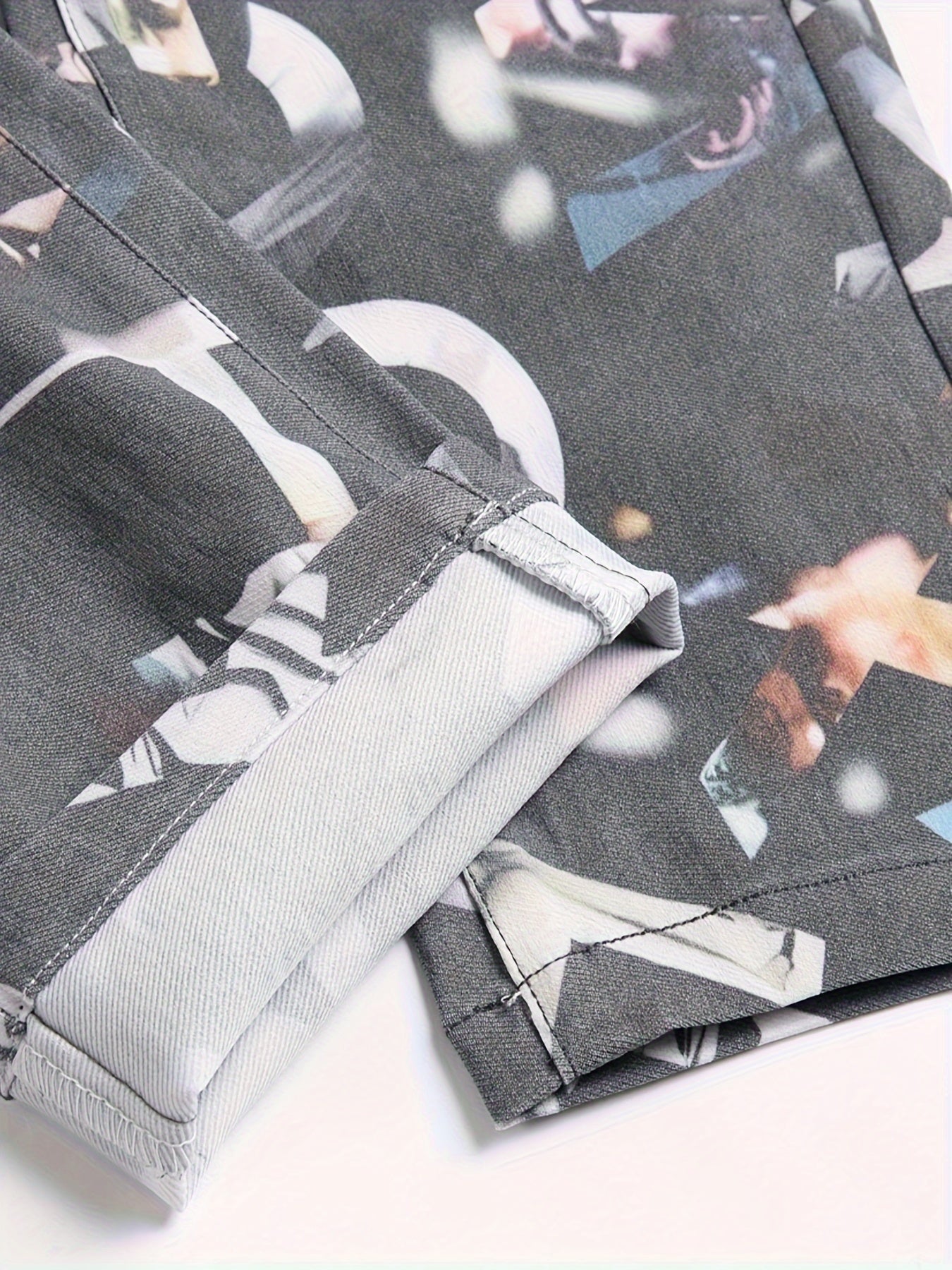 Stretch Skinny Faux Denim for Men: Printed, Ripped, Straight Leg Biker Camo Colors