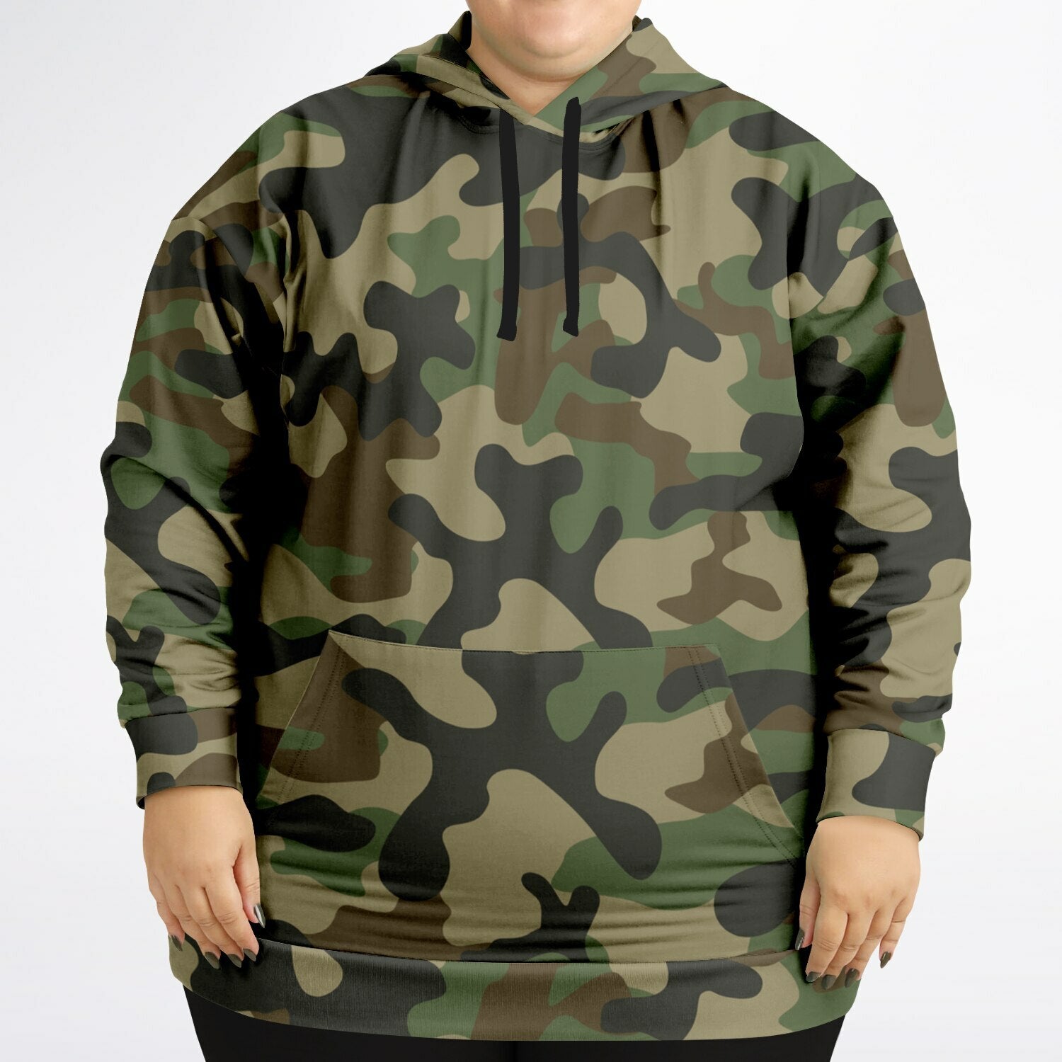 Plus-size Camo Hoodie in Military Brown Camouflage Print | Camo Colors