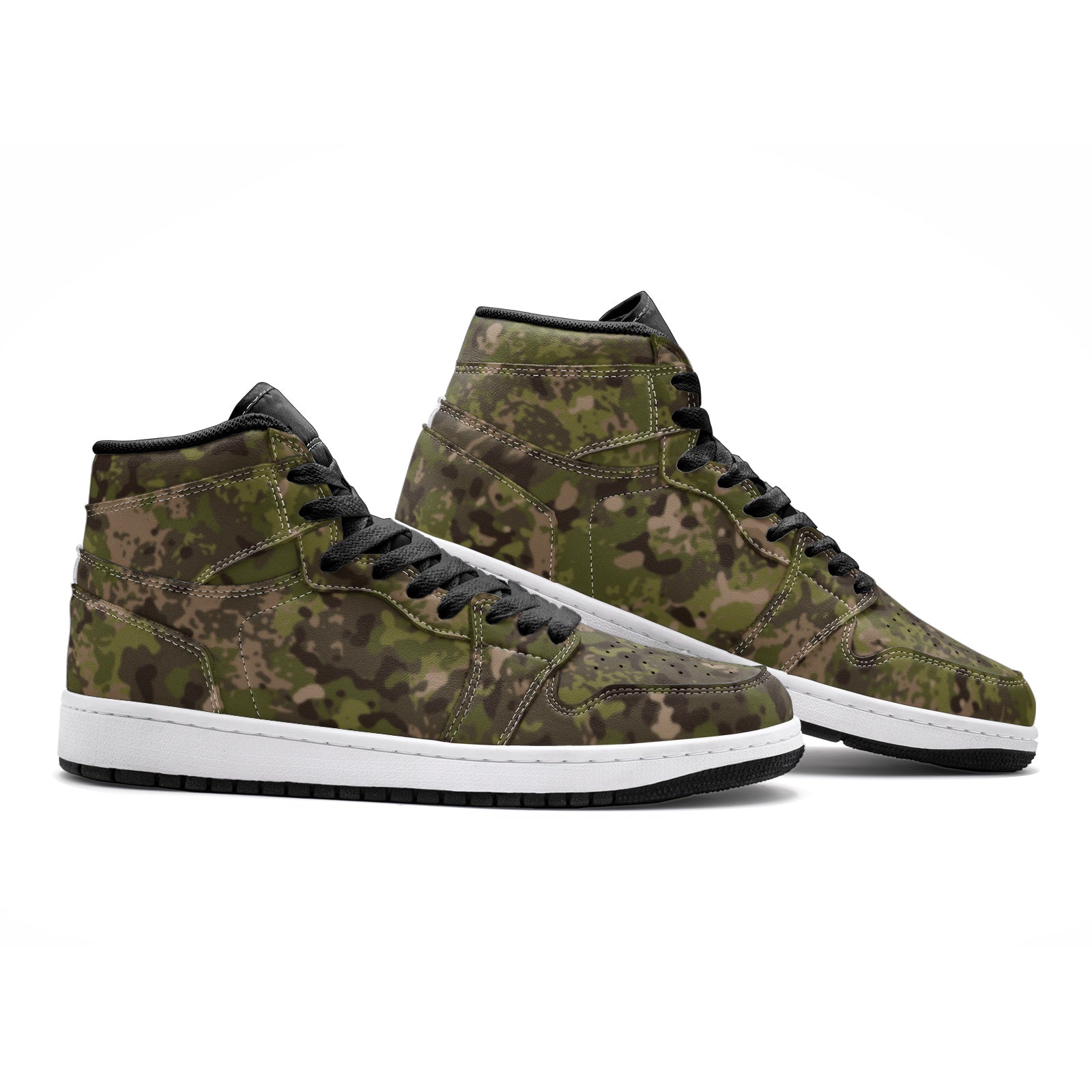 Hunting Brown Camo Sneakers AJ 1 | High Top Leather Camo Colors