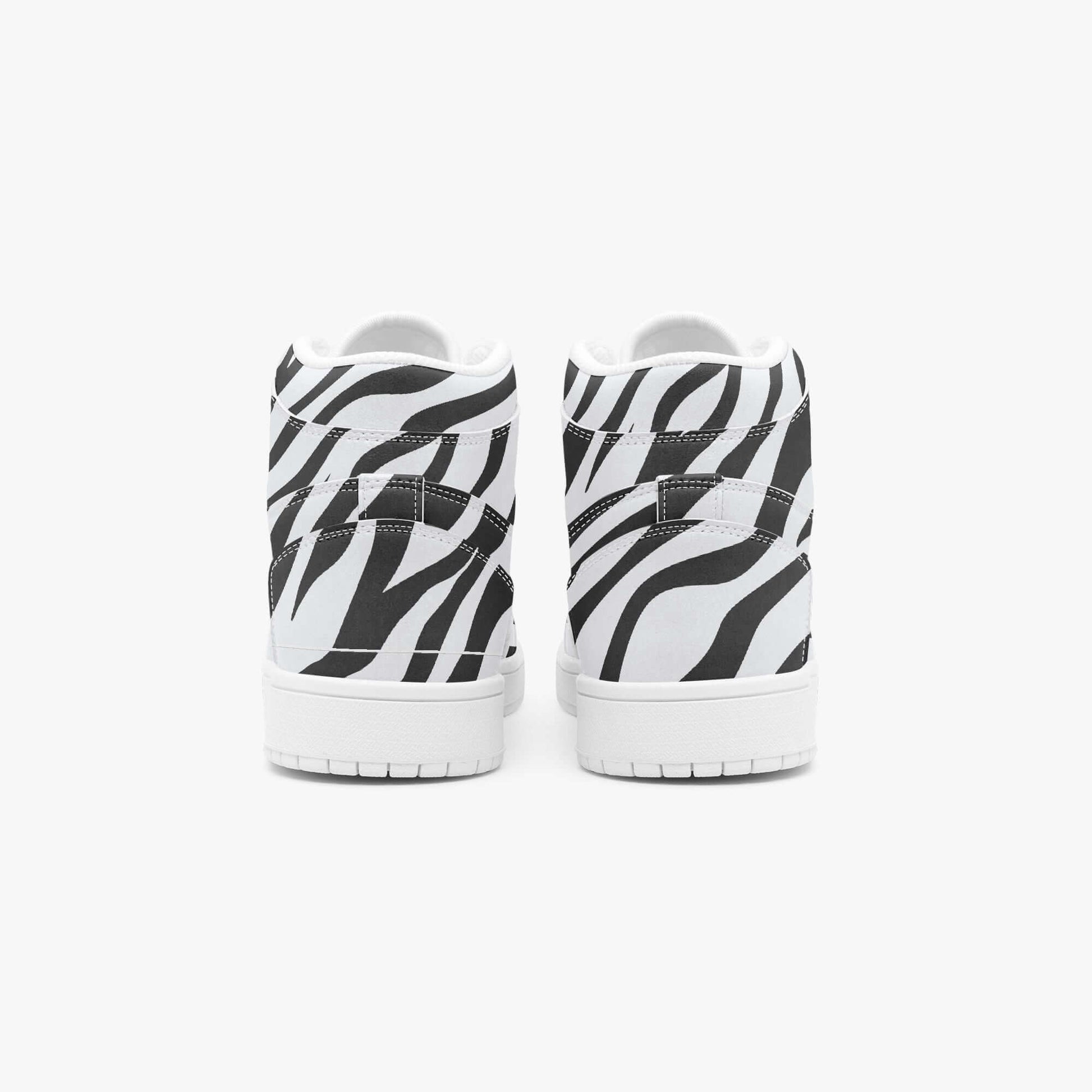 Zebra Sneakers in Black & White | High-Top AJ1 Style Camo Colors