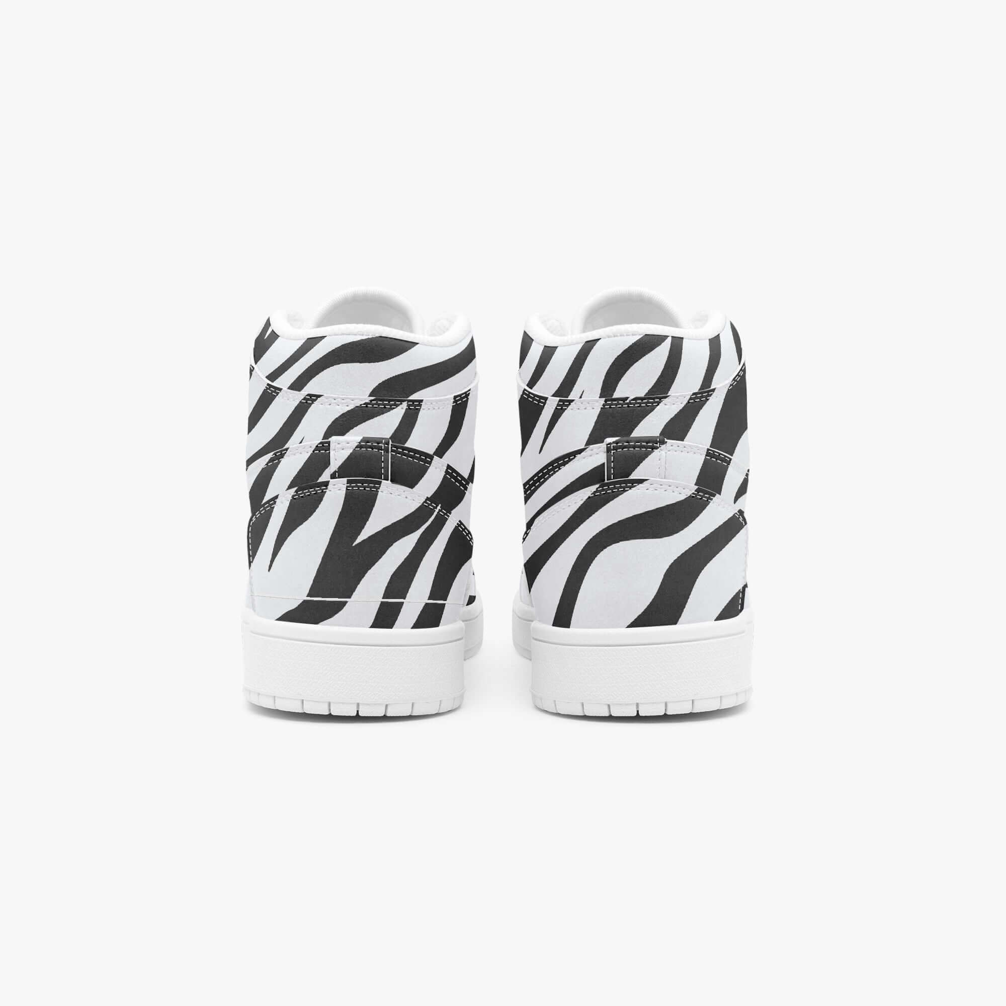 Zebra Sneakers in Black & White | High-Top AJ1 Style Camo Colors