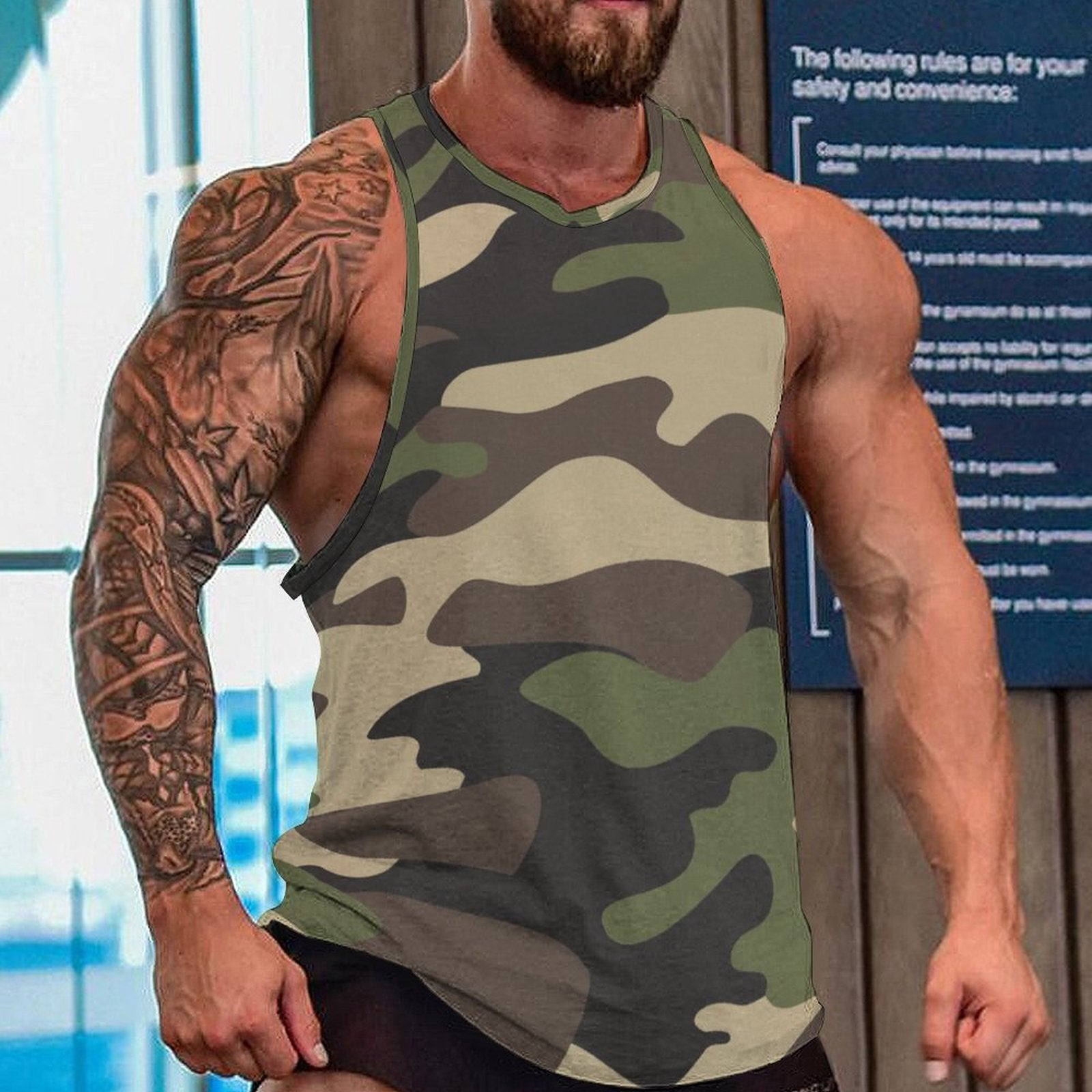Camo Tank Top | Classic Green Camouflage Camo Colors