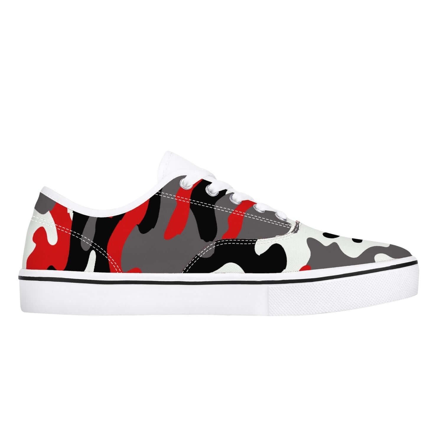 Camo Skate Shoes | Red, Black, and White Camouflage Camo Colors