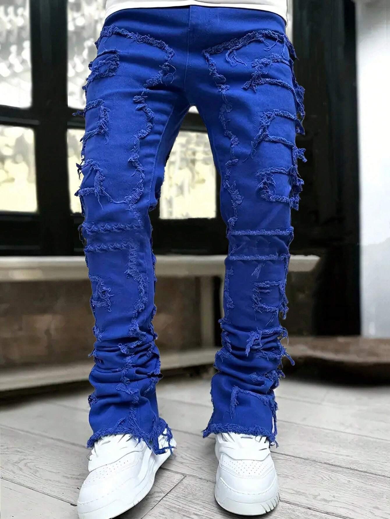 Men's Camo Print Ripped Jeans Camo Colors
