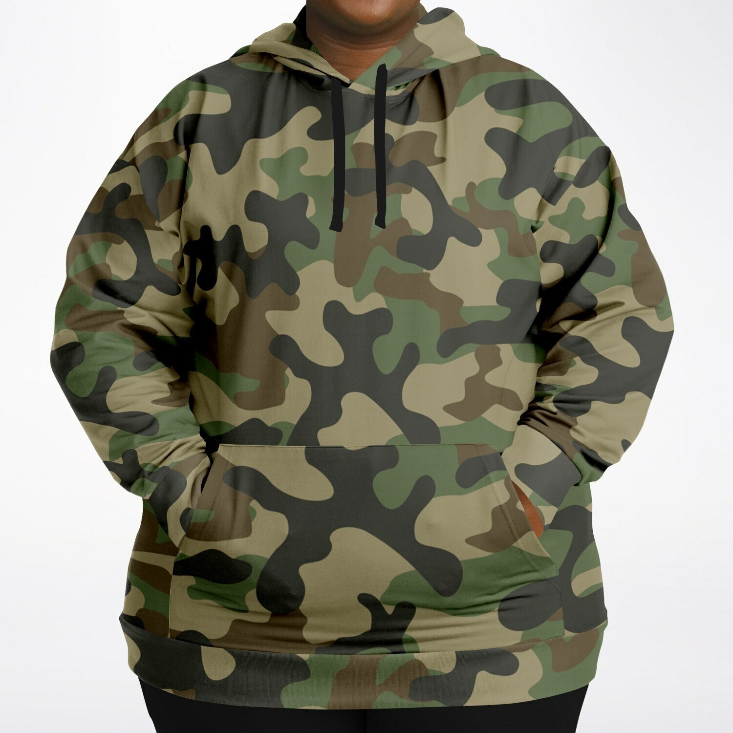 Plus-size Camo Hoodie in Military Brown Camouflage Print | Camo Colors