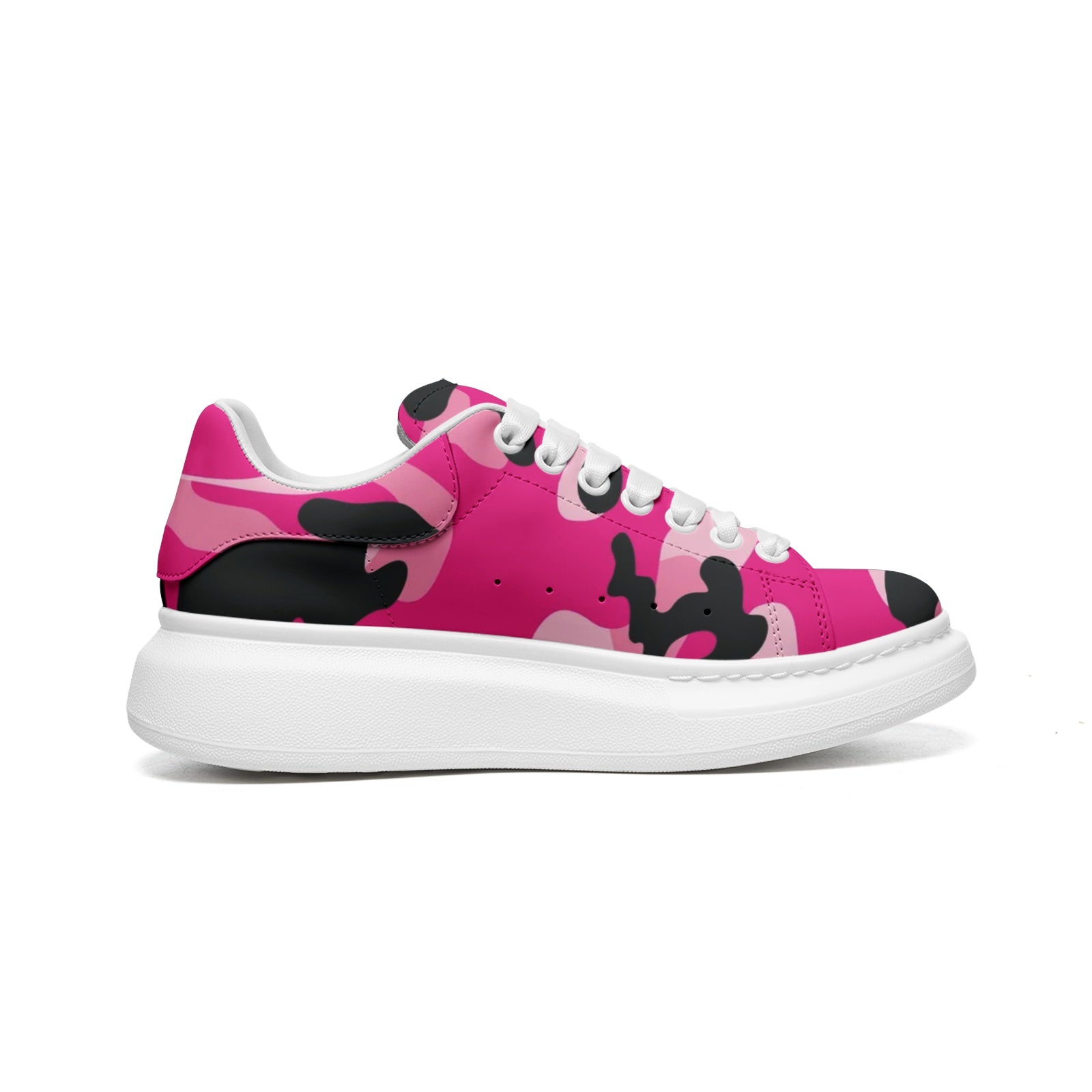 Oversized McQueen Sneakers | Pink, Black, & Cerise Camo Camo Colors