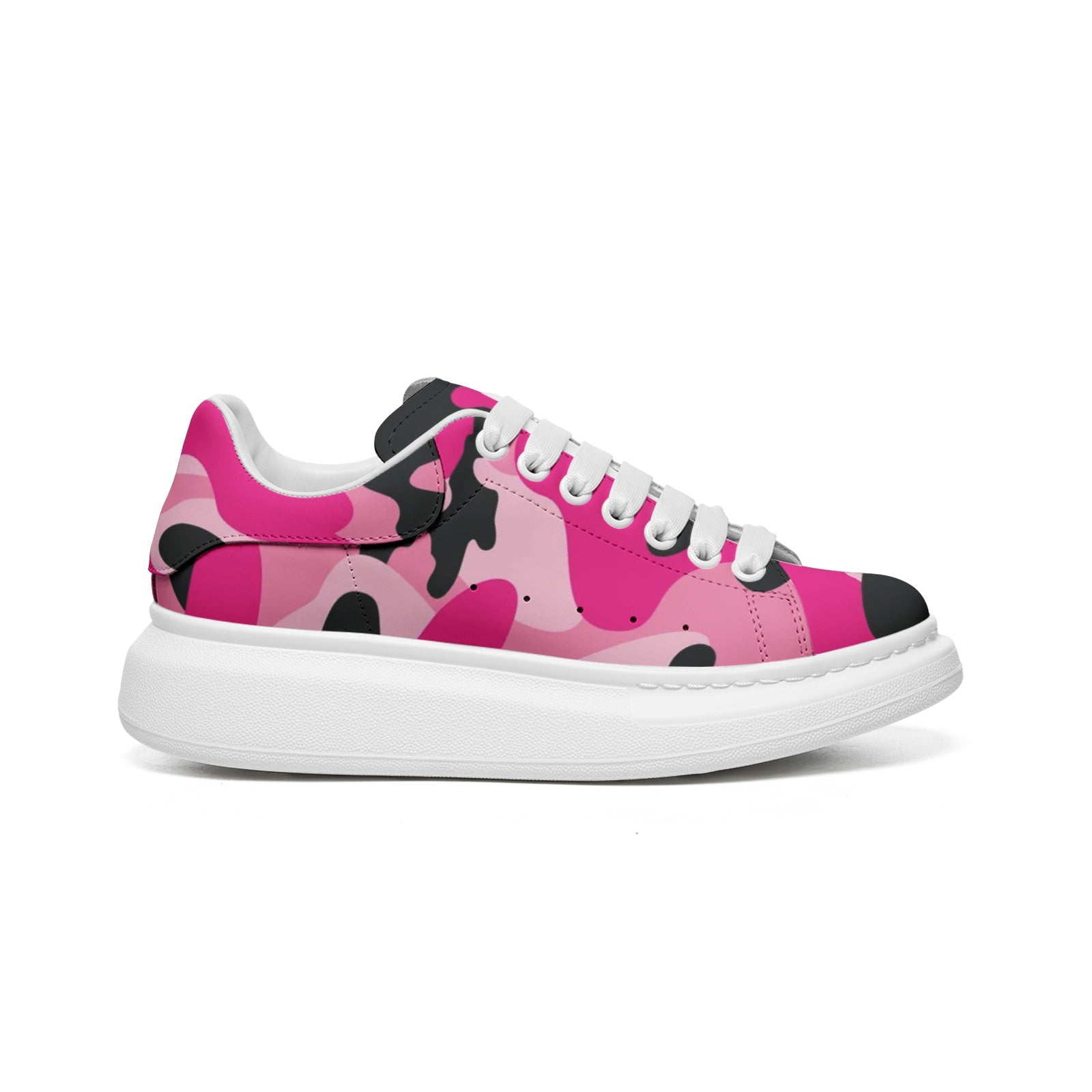 Oversized McQueen Sneakers | Pink, Black, & Cerise Camo Camo Colors