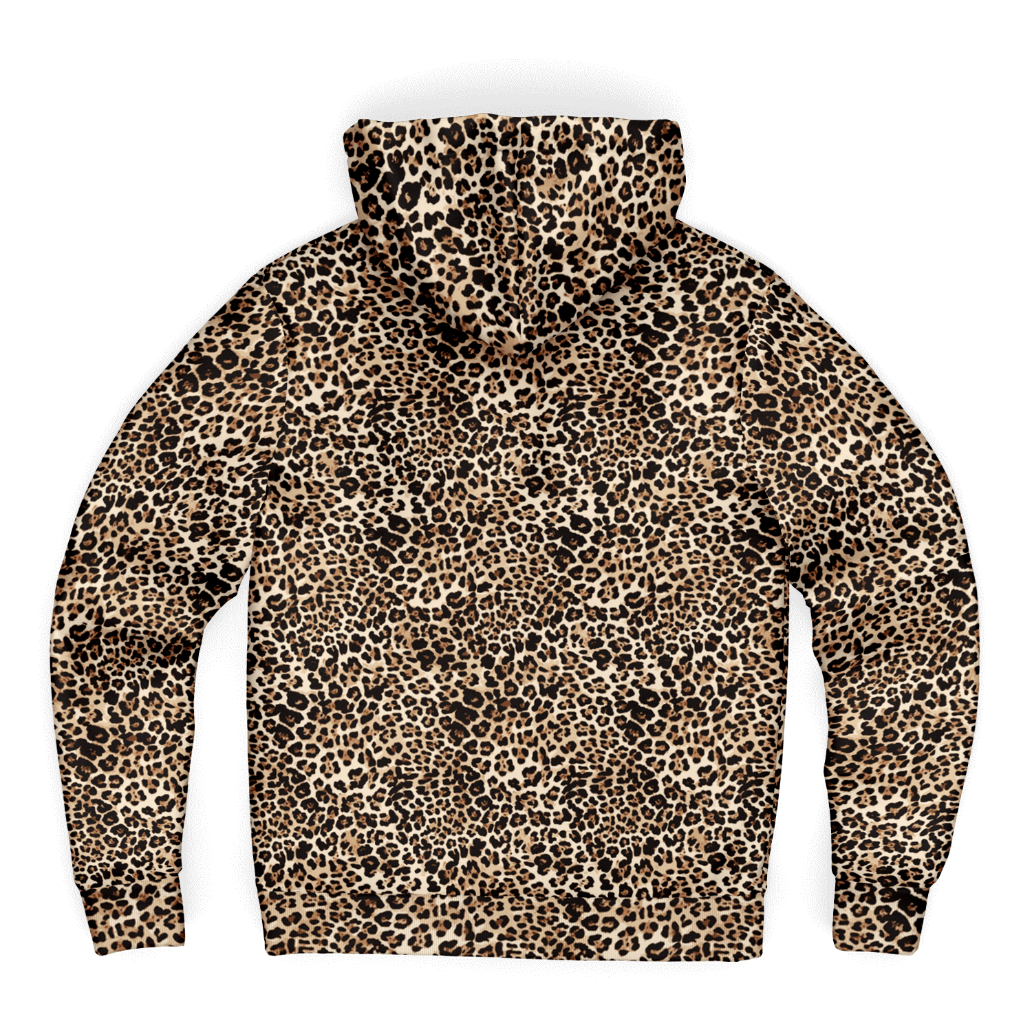 Microfleece Zip Hoodie | Classic Brown Leopard Print Camo Colors