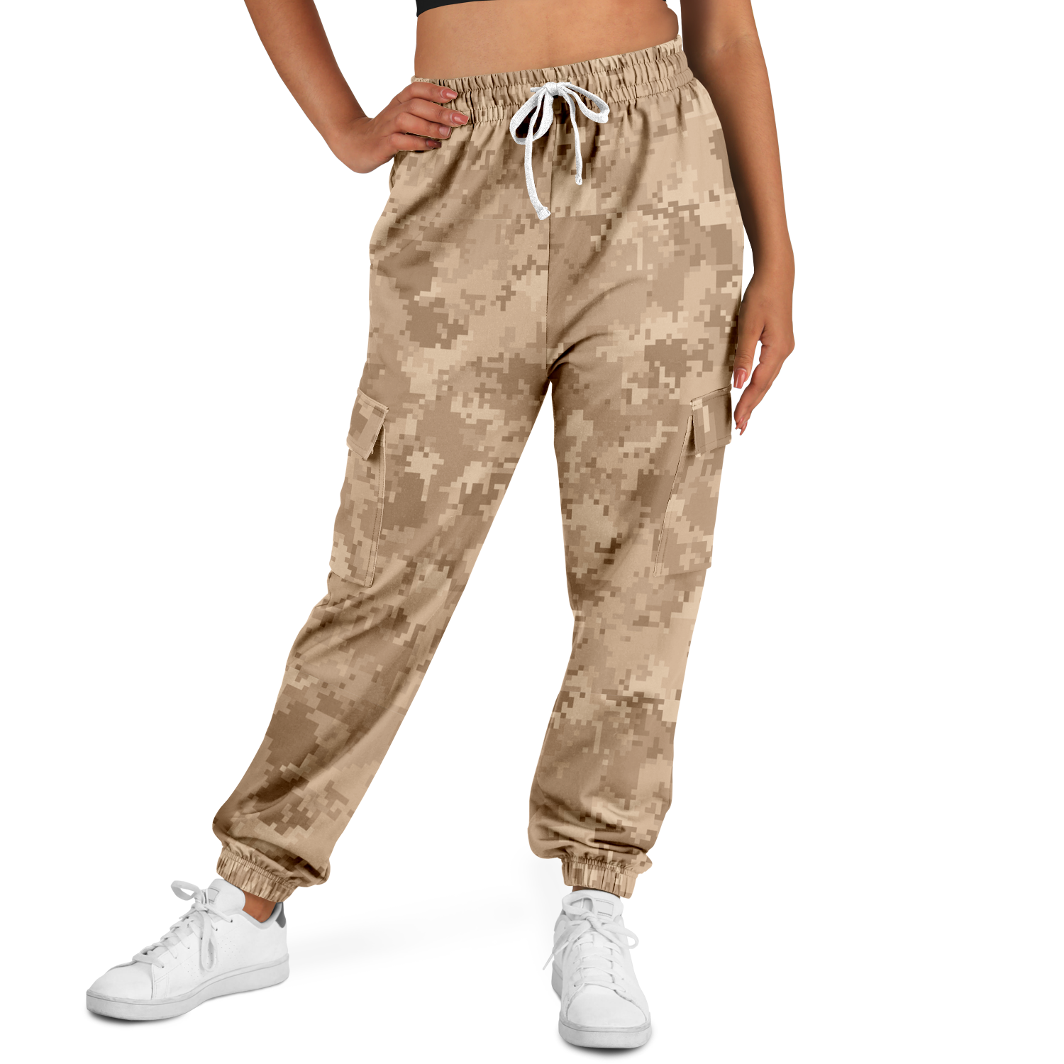 Brown Camo Cargo Pants | Pixel Camouflage | Unisex Camo Colors