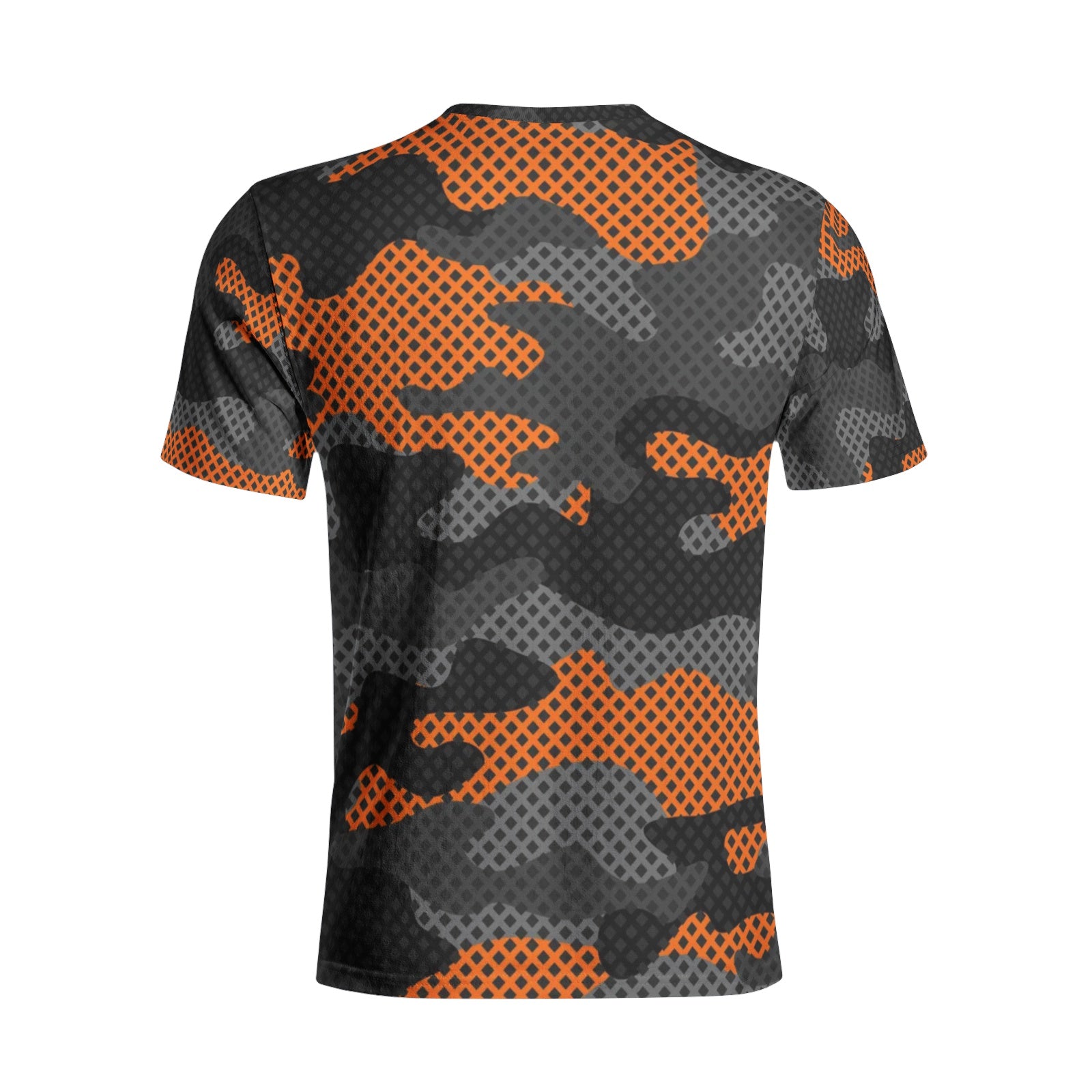 Camo T-shirt | Cotton | Unisex | Orange and Black Pixel Camo Colors