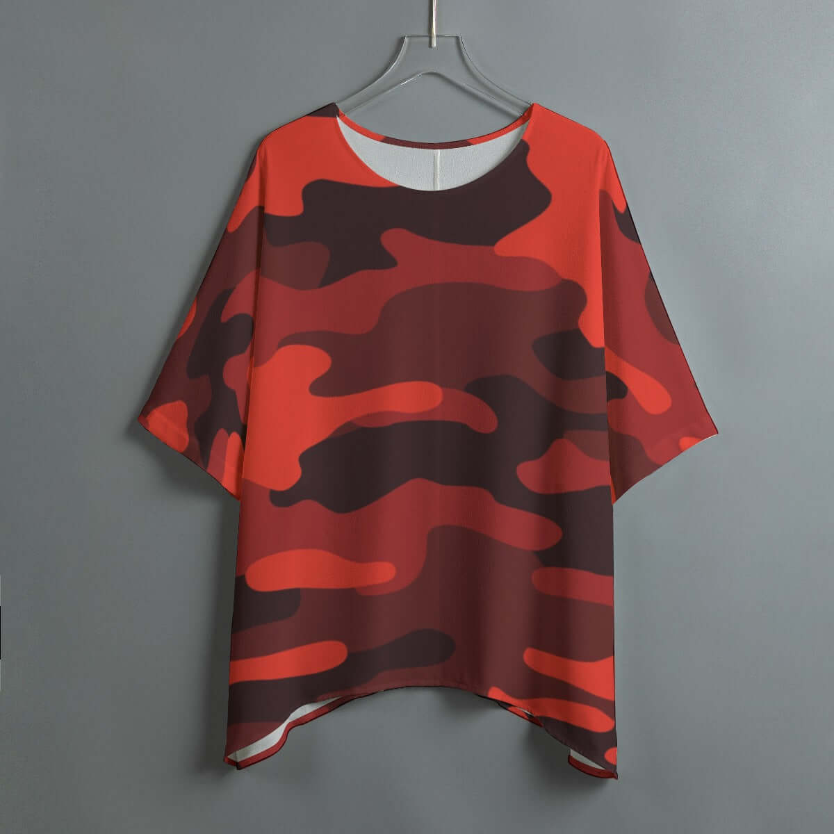 Bat Sleeve Shirt | Scarlet Red Camo Print Camo Colors