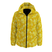 Yellow Down Jacket | Pixel Camo Hooded Puffer style Camo Colors