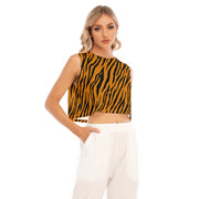 Tiger Crop Top | Orange Print | Sleeveless Camo Colors