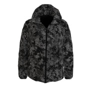 Black Down Jacket | Stylish Pixel Camo Hooded Puffer Camo Colors