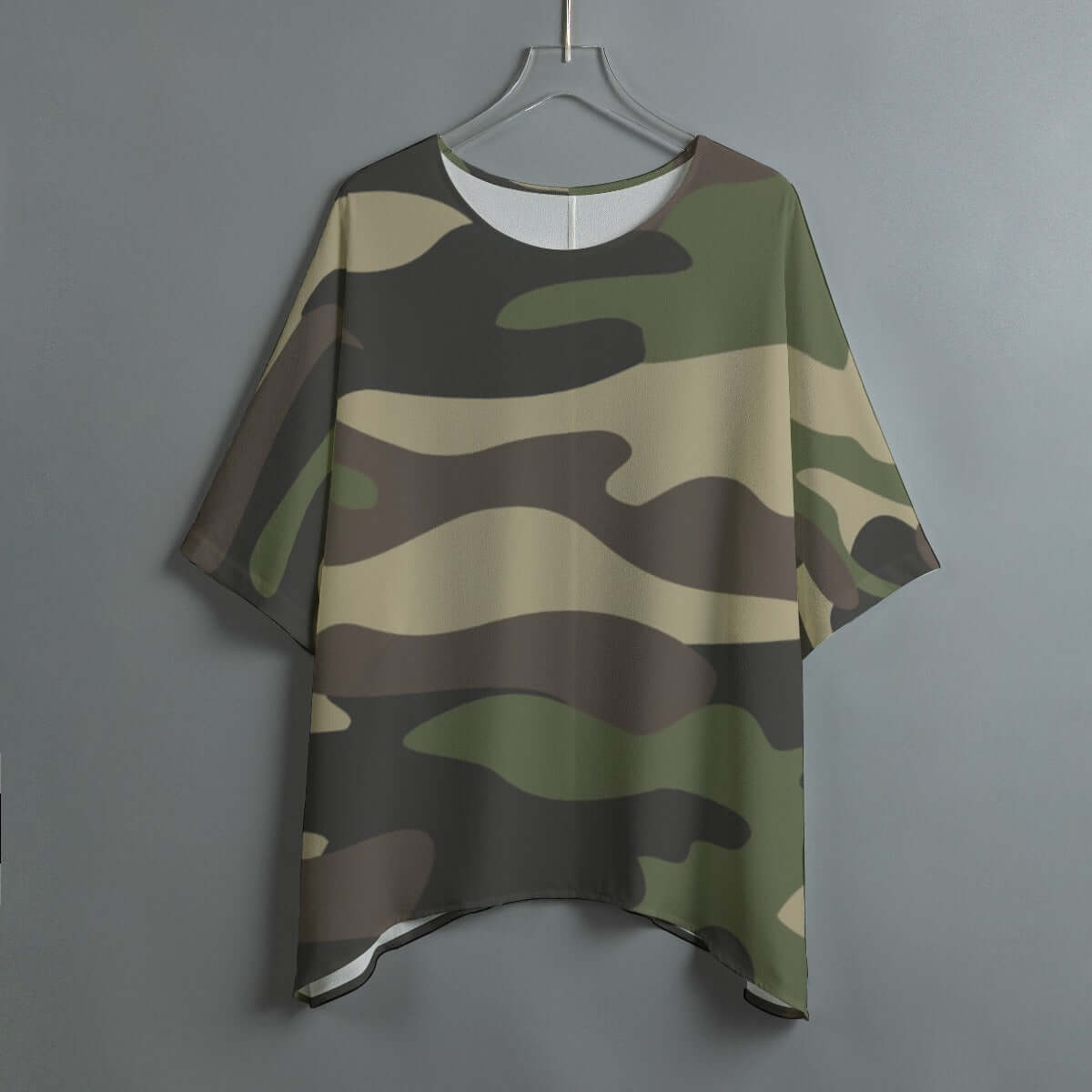 Bat Sleeve Shirt | Classic Green Camo Print Camo Colors