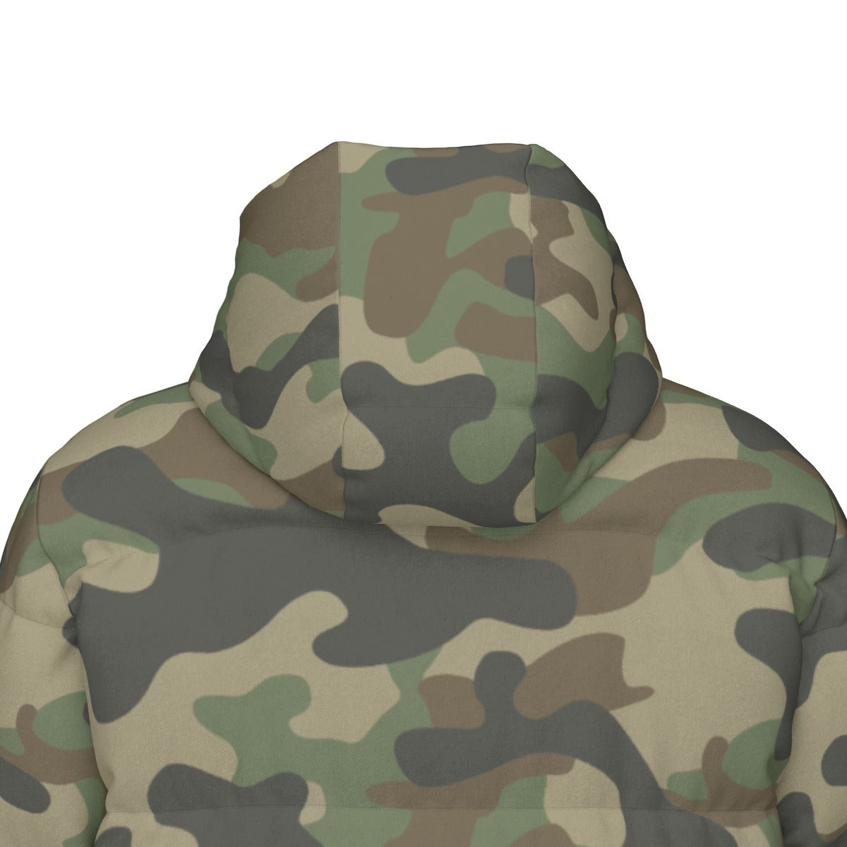 Long Puffer Coat | Unisex | Military Brown Camouflage Camo Colors