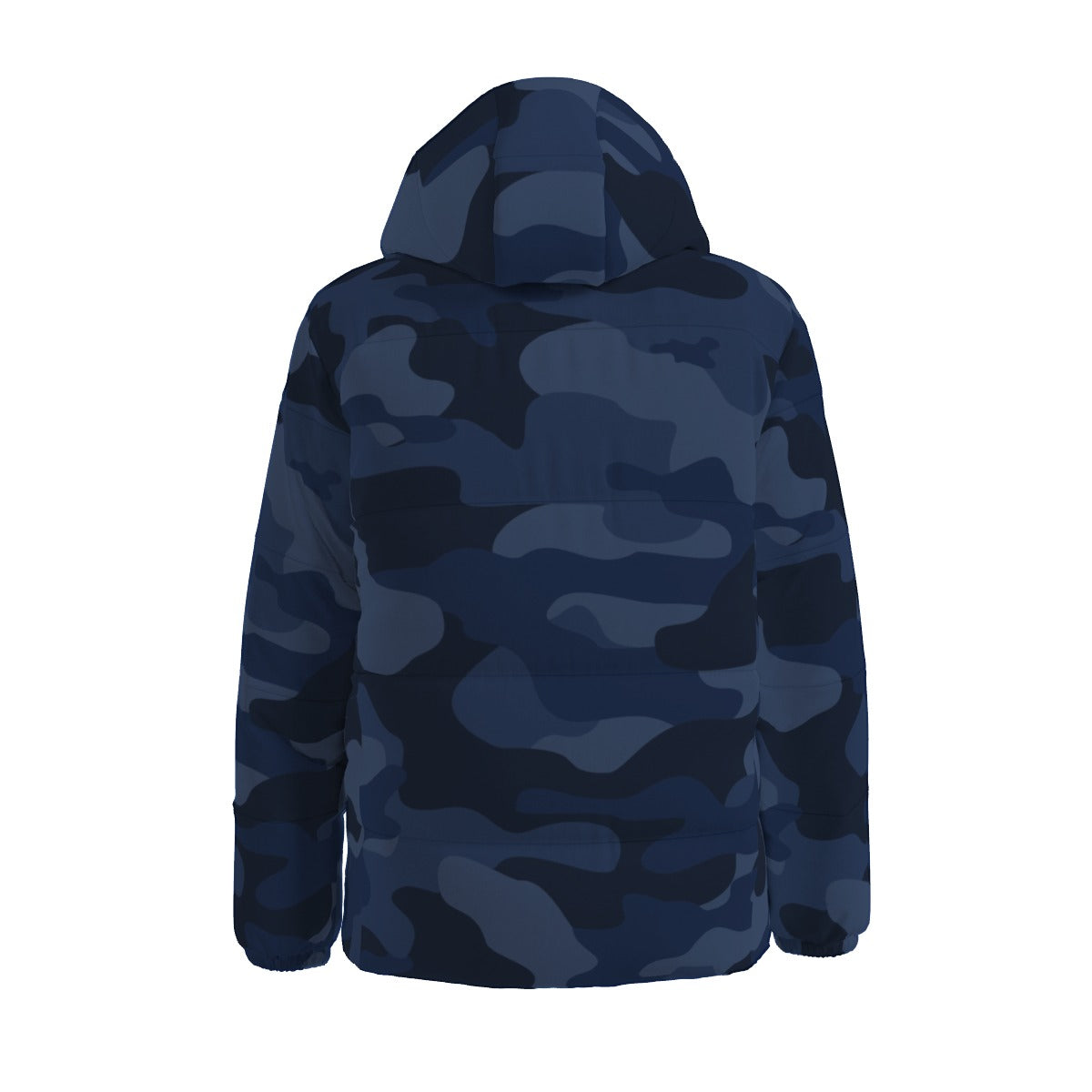 Down Jacket | Deep Blue Camouflage Hooded Puffer Camo Colors