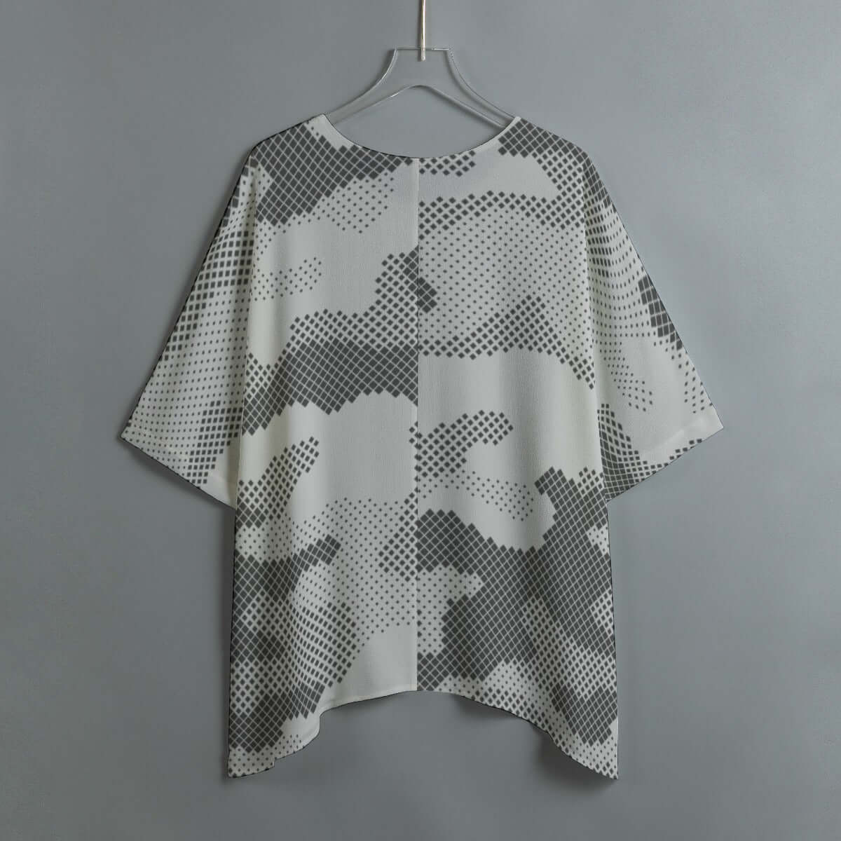 Bat Sleeve Shirt | Digital Gray Camo Print Camo Colors