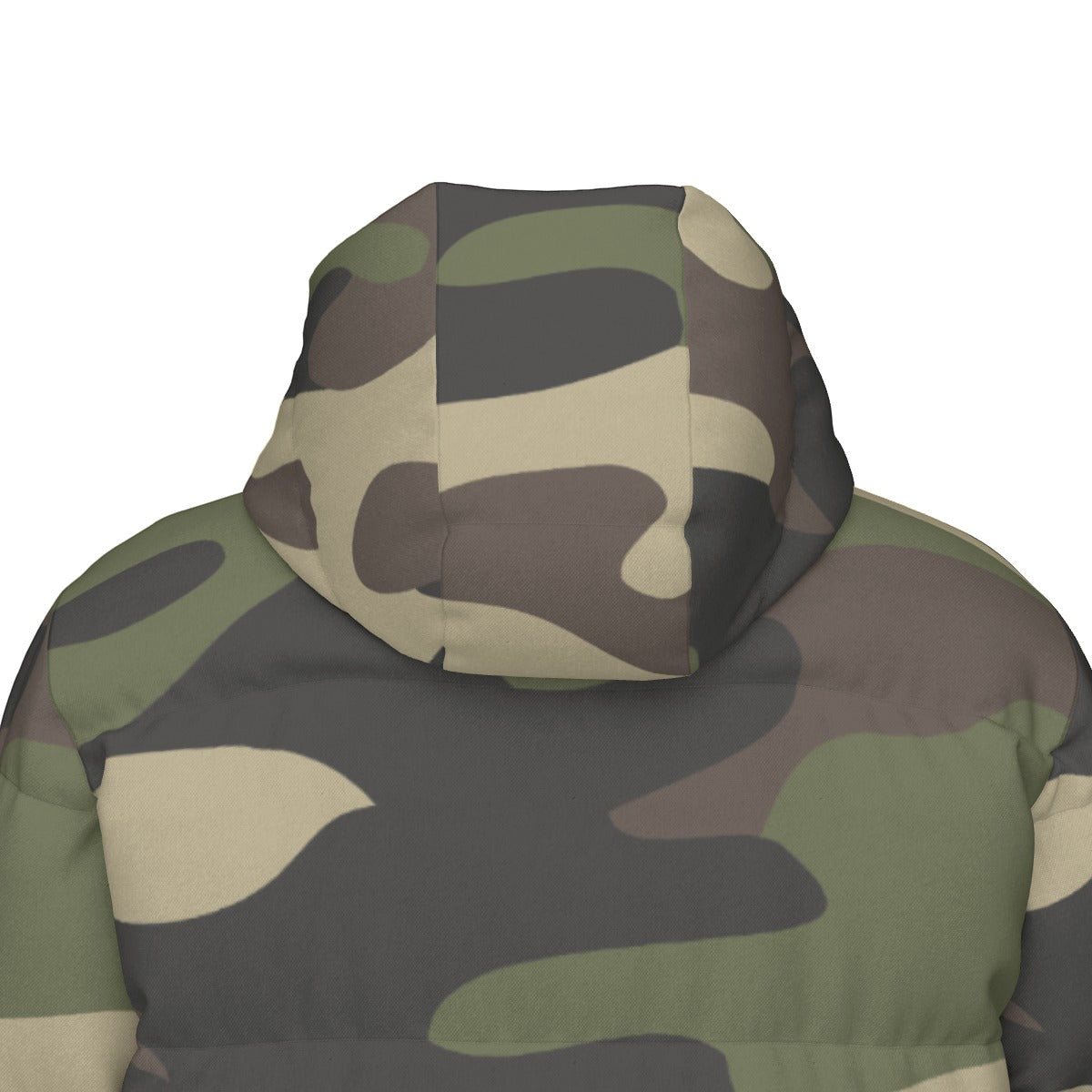 Long Puffer Coat | Unisex | Classic Green Camouflage Camo Colors