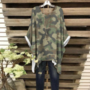 Bat Sleeve Shirt | Military Brown Camo Print Camo Colors