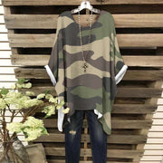 Bat Sleeve Shirt | Classic Green Camo Print Camo Colors