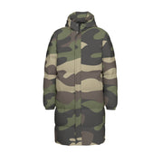 Long Puffer Coat | Unisex | Classic Green Camouflage Camo Colors