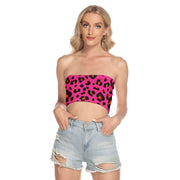 Leopard Tube Top | Cerise Pink, Orange and Black Strapless Camo Colors