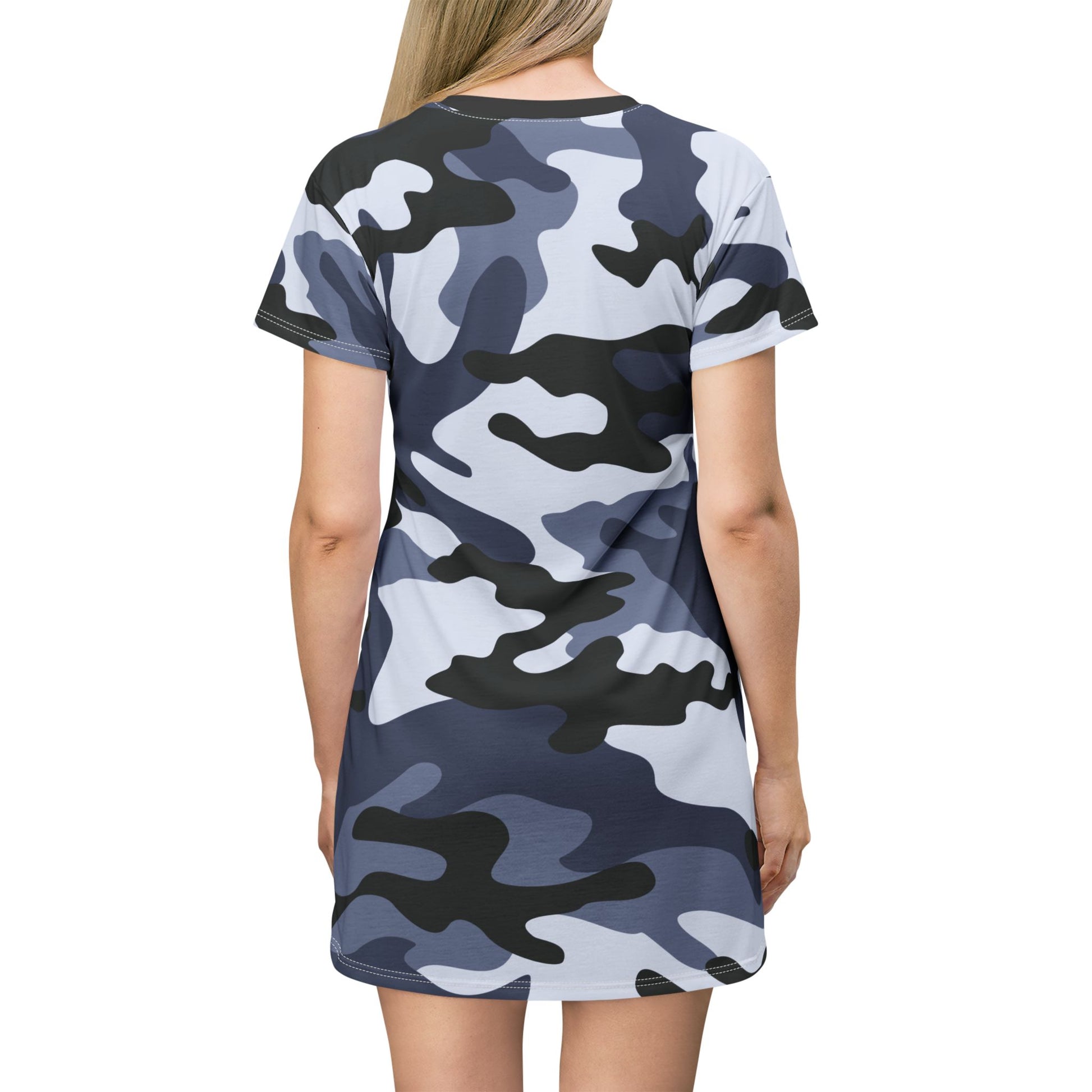 Camo T-Shirt Dress | Light Blue Camouflage Camo Colors