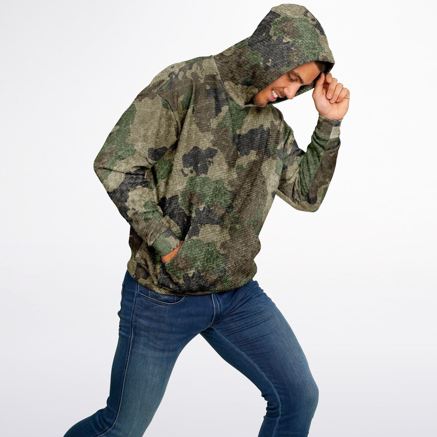 Oversized Hoodie | Brown Camouflage Uniform Cloth Pattern | Camo Colors