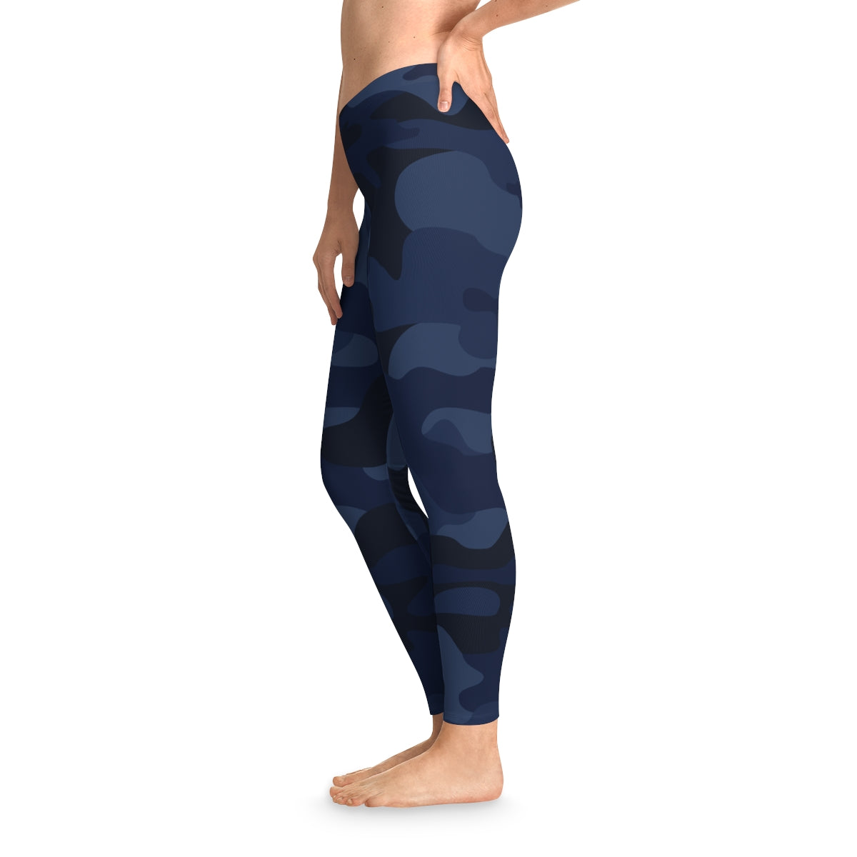 Blue Camo Leggings For Women | Mid Waist Fit Camo Colors