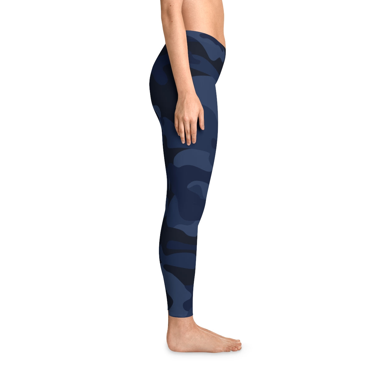 Blue Camo Leggings For Women | Mid Waist Fit Camo Colors