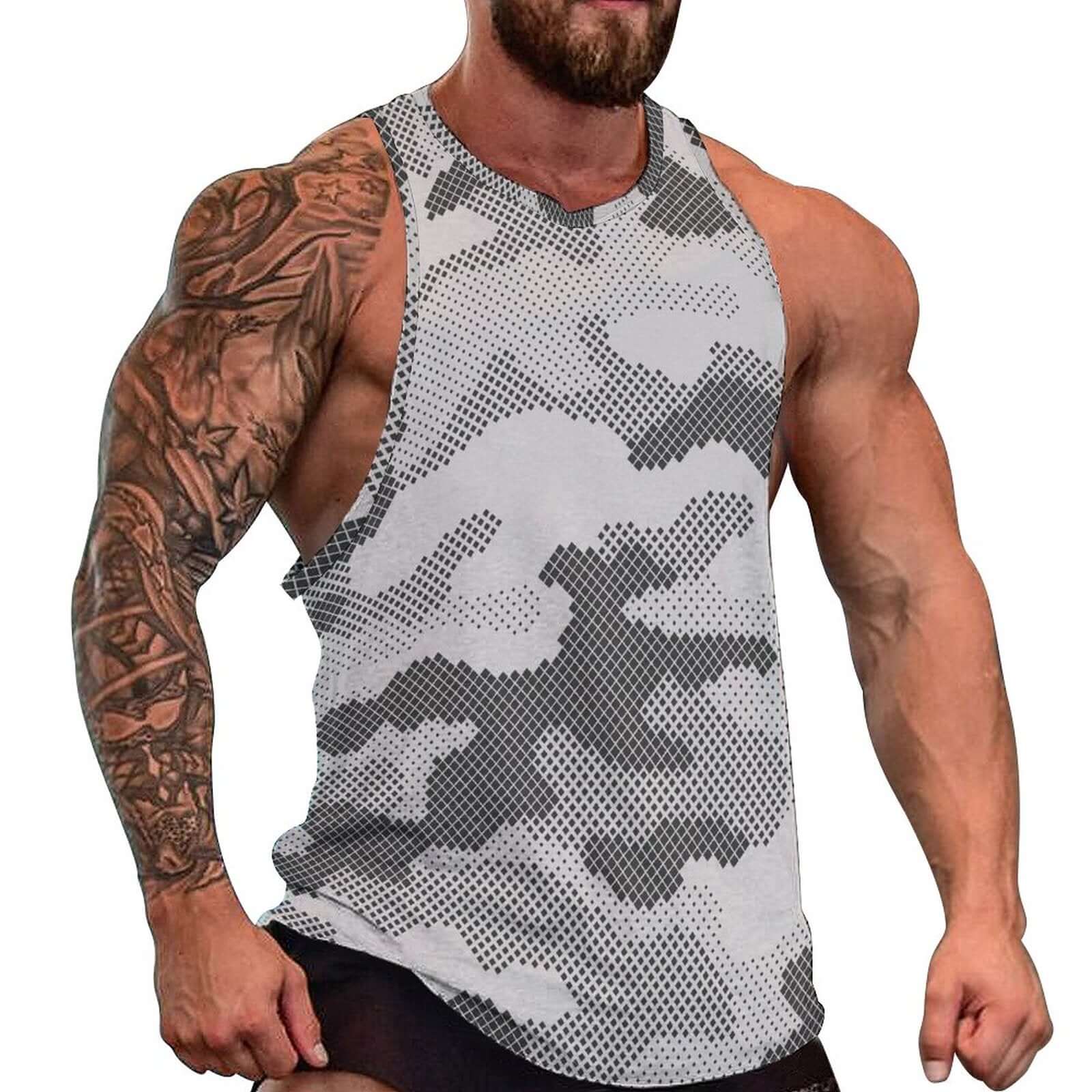 Camo Tank Top | Gray Digital Camouflage Camo Colors
