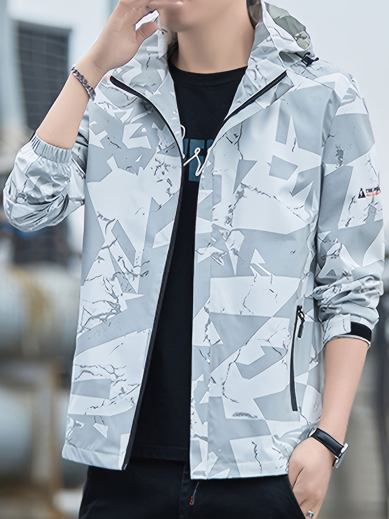 Men's Winter Padded Coat: Warm Jacket with Detachable Hood & Pockets Camo Colors