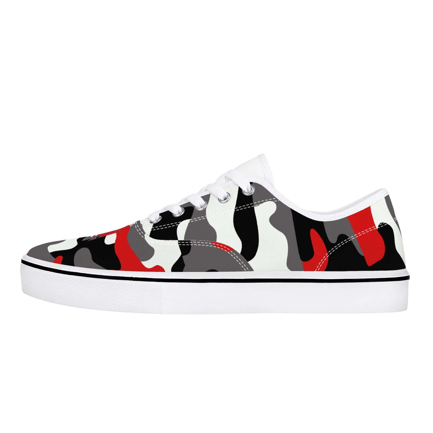 Camo Skate Shoes | Red, Black, and White Camouflage Camo Colors
