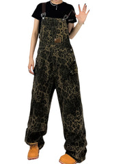 Women's Vintage Y2K Leopard Print Jumpsuit Camo Colors