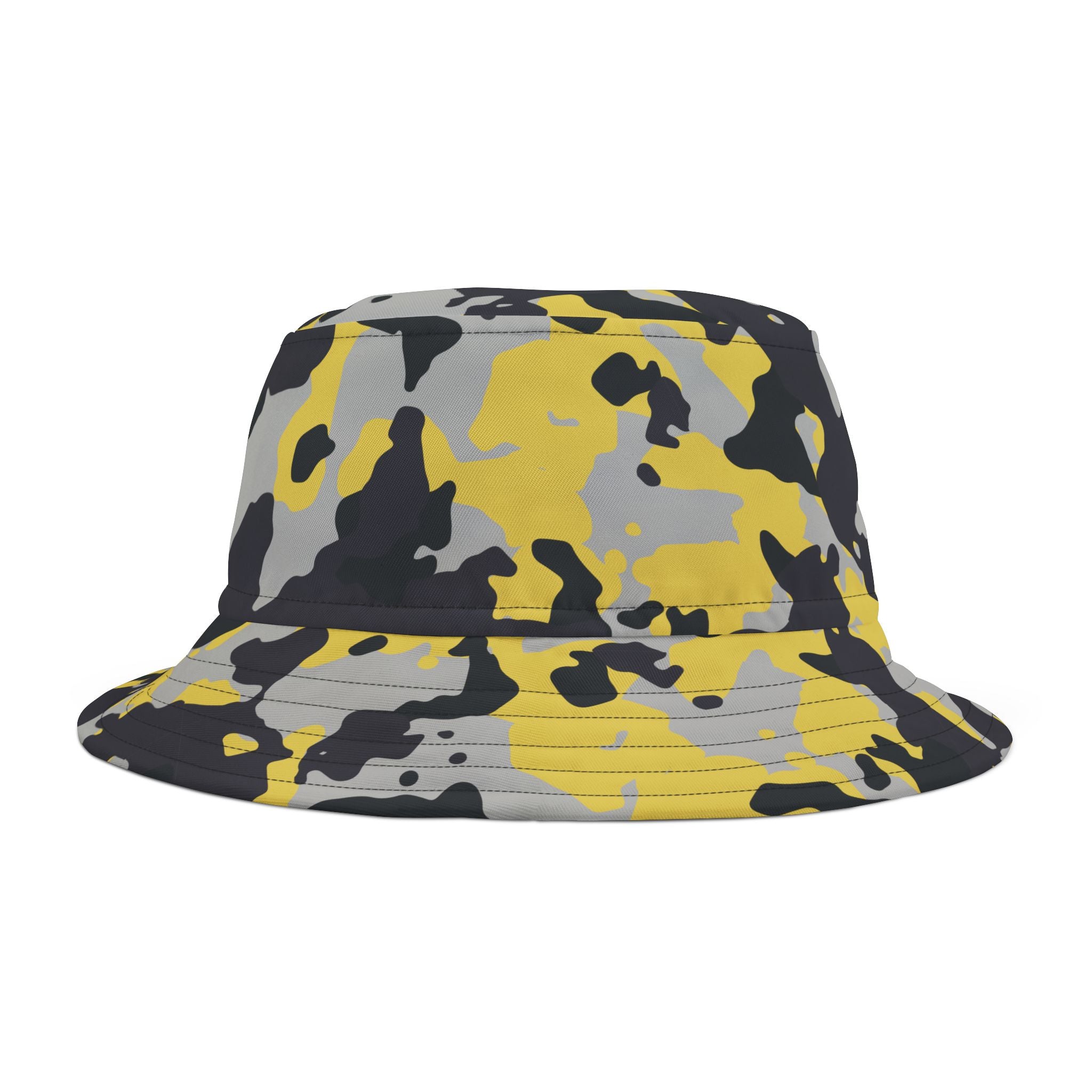 Camo Bucket Hat | Yellow, Black, and Silver Camouflage Camo Colors