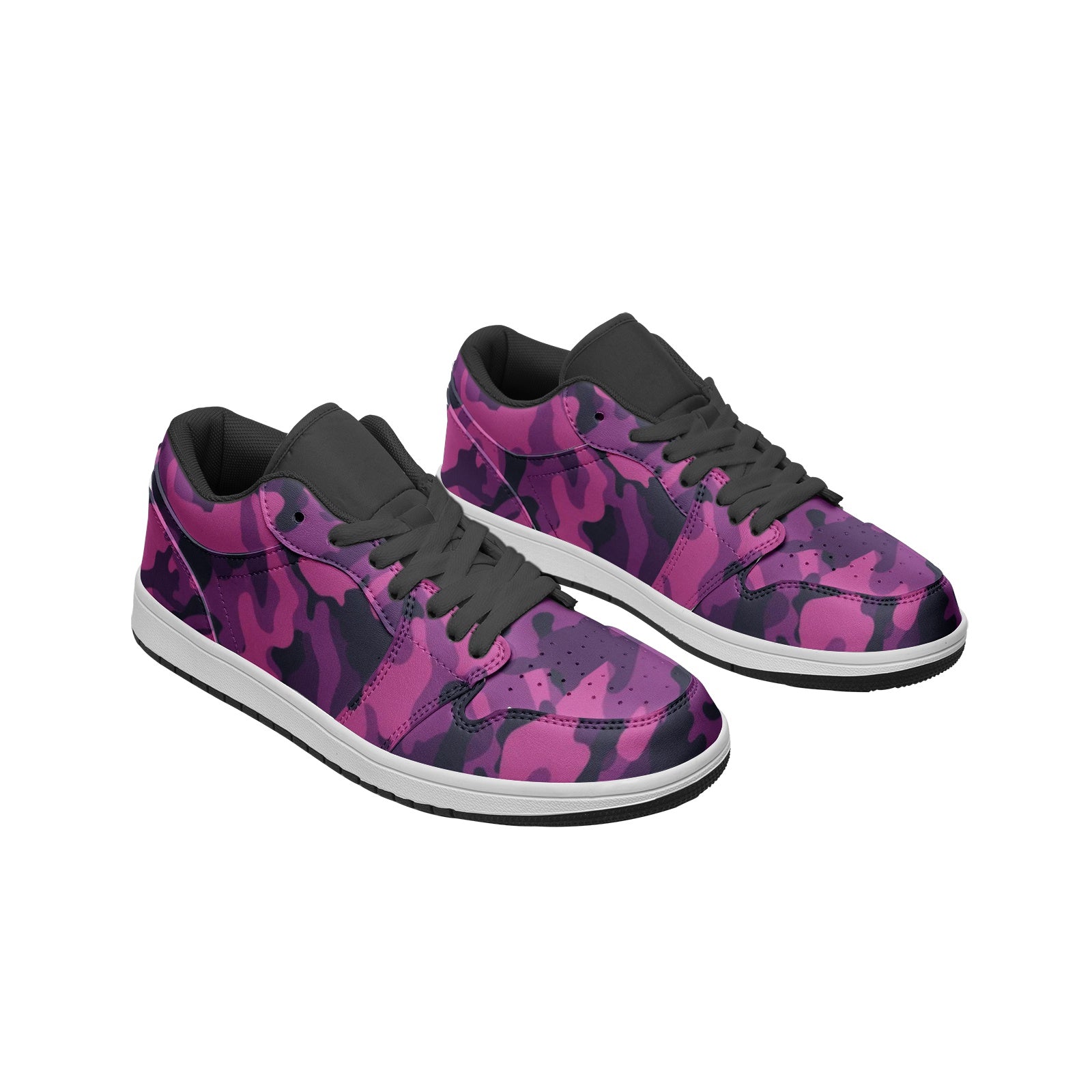 Camo Sneakers | Mixed Pink, Blue & Magenta | Unisex Low Top Camo Colors