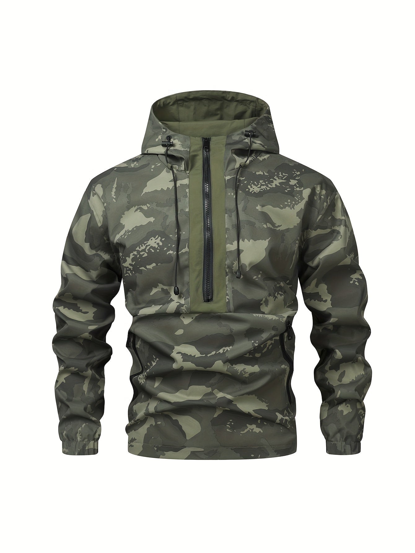 Men's Fashion Hooded Camo Preppy Jacket Camo Colors